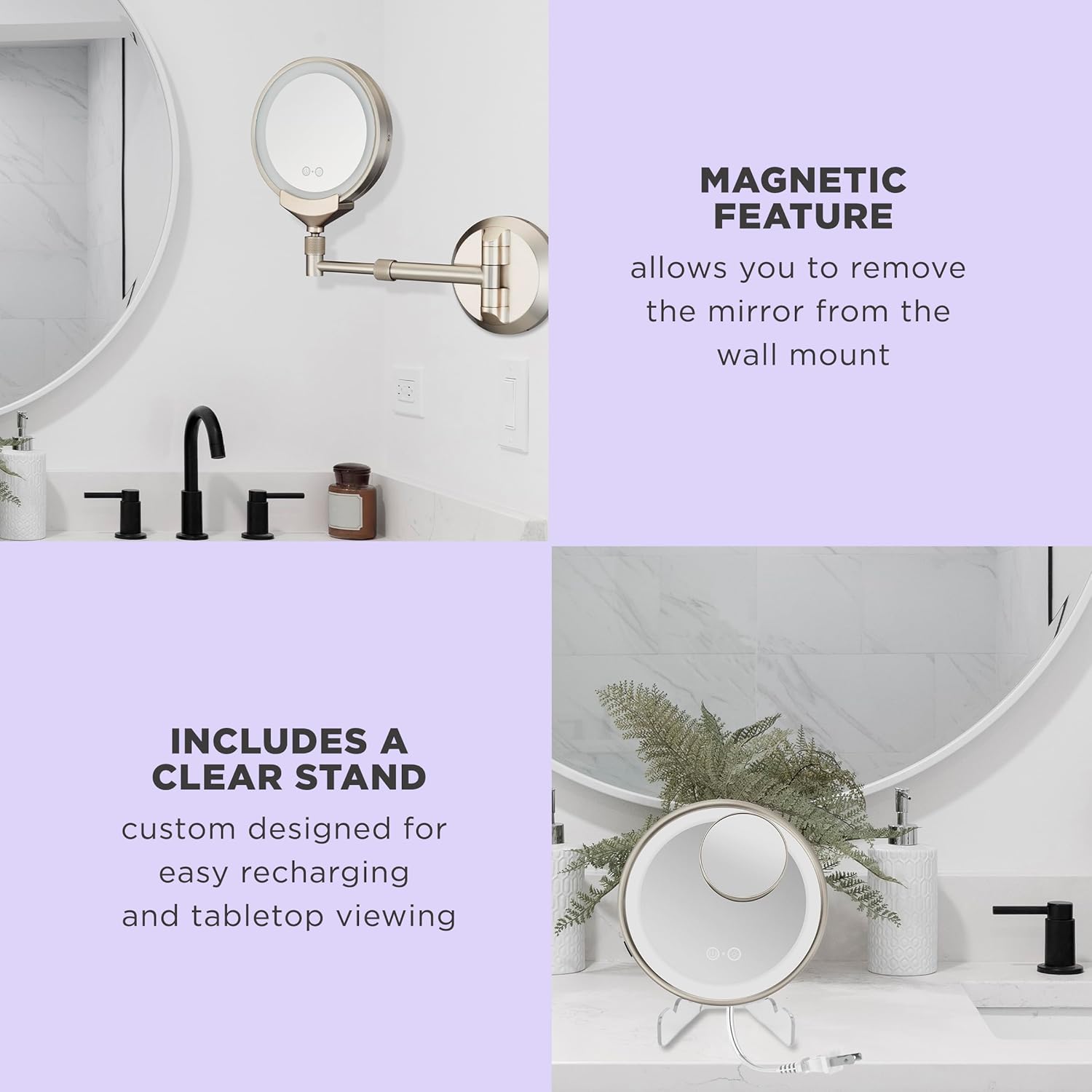 Conair Lighted Wall Mount Vanity Mirror, 1X/5X/10X Magnifying LED photo 5