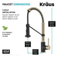 thumbnail image 6 of KRAUS Bolden Commercial Style 2-Function Single Handle Pull Down Kitchen Faucet in Spot-Free Antique Champagne Bronze / Matte Black, 6 of 8