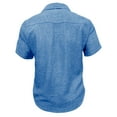 thumbnail image 5 of LpwkSSA Men Casual Round Neck Printing Pullover Fitness Sports Shorts Sleeves T Shirt Blouse Blue M, 5 of 6