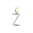 thumbnail image 2 of 10kt Yellow Gold Womens Round Diamond Z Initial Letter Pendant 1/5 Cttw, 2 of 2