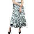 thumbnail image 1 of Phagun Double Layered Reversible Floral Printed Cotton Black Long Wrap Skirt, 1 of 6