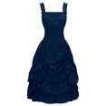thumbnail image 2 of DailyTrove Women's Strapless Tiered Dress-Short-For Casual Gathering-Black Ruffle Design, 2 of 6