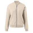 thumbnail image 4 of Unir Full Zip Casual Sweatshirt Jacket for Women, Ribbed Collar Cuffs, Relaxed Fit Athletic Outerwear with Pockets, 1 Piece, S-XXL, Plus Size Friendly, 4 of 6