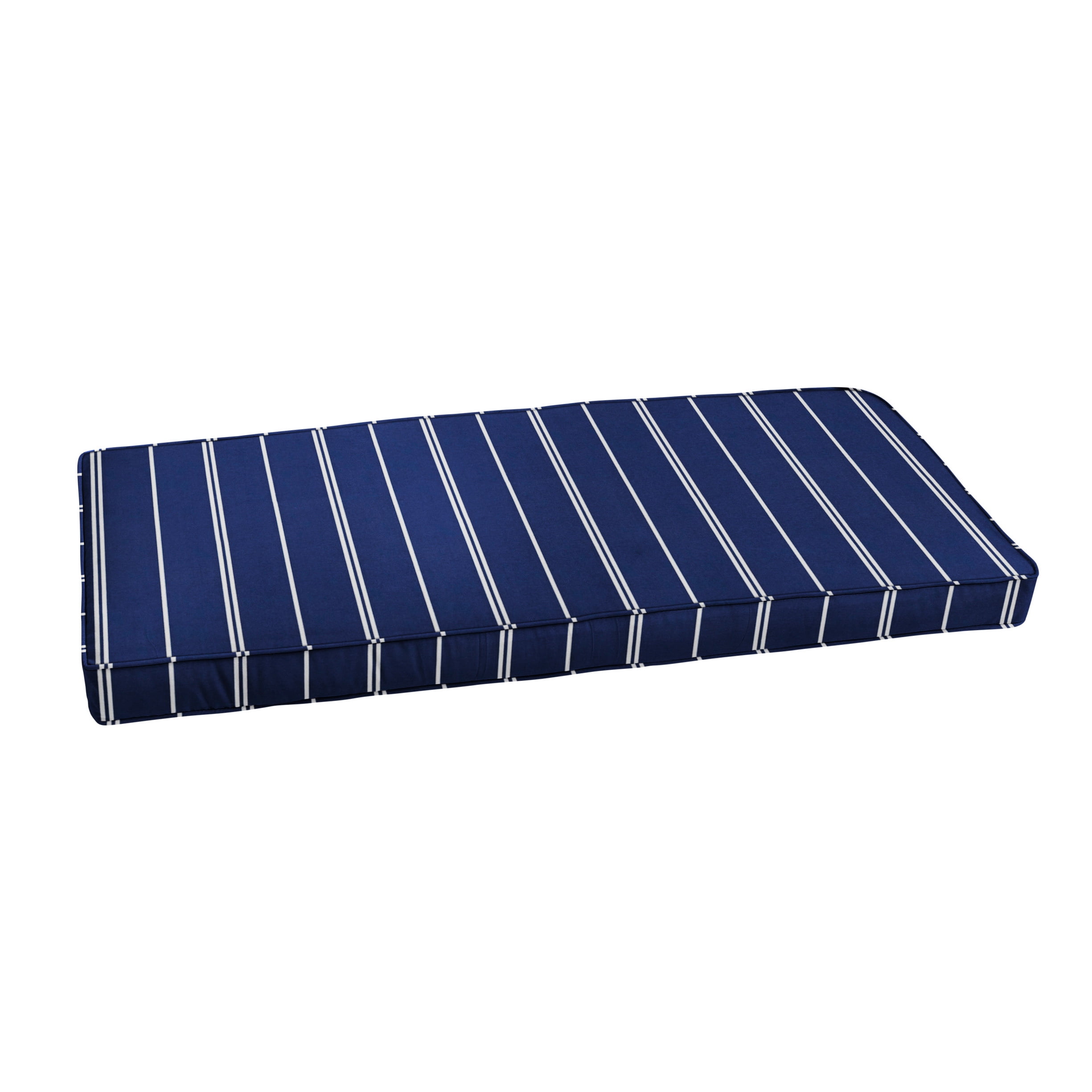 navy and white bench cushion