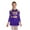 Purple, variant on TiaoBug Kids Cheer Leader Costume Halloween Outfit Long Sleeve Cold Shoulder Cheerleading Dress Black 8