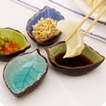 thumbnail image 5 of 4 Mini Sauce Bowls - Small Plates, Ceramic Sauce Bowls, Handmade Leaf Shape Sauce Bowls, Suitable for Kitchen, Dining Room (Light Yellow, Dark Blue, S, 5 of 5