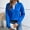 Blue, variant on Women's Long Sleeve Sweater Lace Trim Notched V Neck Knit Pullover Tops Casual Trendy Sweaters