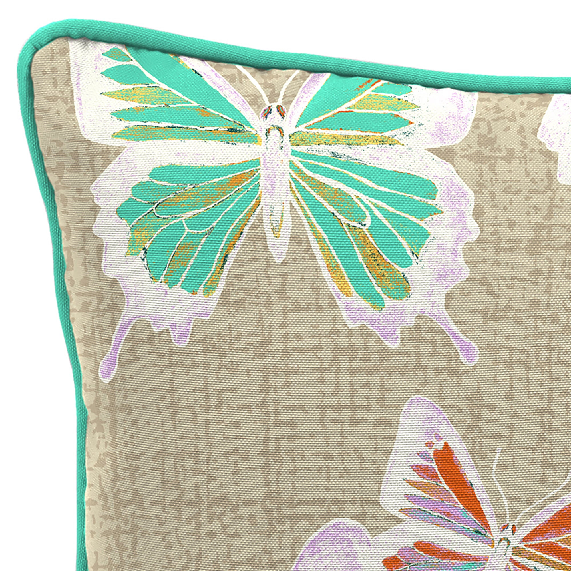 Mainstays Reversible Outdoor Throw Pillow, 16", Multicolor Butterfly
