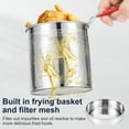thumbnail image 3 of Grusce Deep Fryer Pot with Strainer Basket Stainless Steel Deep Frying Pot with Handle Good Heat Conductivity Oil Fryer Pot Portable Deep Frying Oil Container for Frying Fish Shrimp, 3 of 9