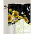 thumbnail image 3 of Tie Up Valance Curtain for Kitchen,Welcome Home Sunflower Funny Words Rod Pocket Short Curtains Adjustable Tie-Up Shade Valances,Black Yellow Window Treatment for Bathroom Living Room Bedroom, 3 of 8