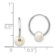 thumbnail image 3 of Real 14kt White Gold 5-6mm White Freshwater Cultured Pearl Endless Hoop Earrings; for Adults and Teens; for Women and Men, 3 of 3
