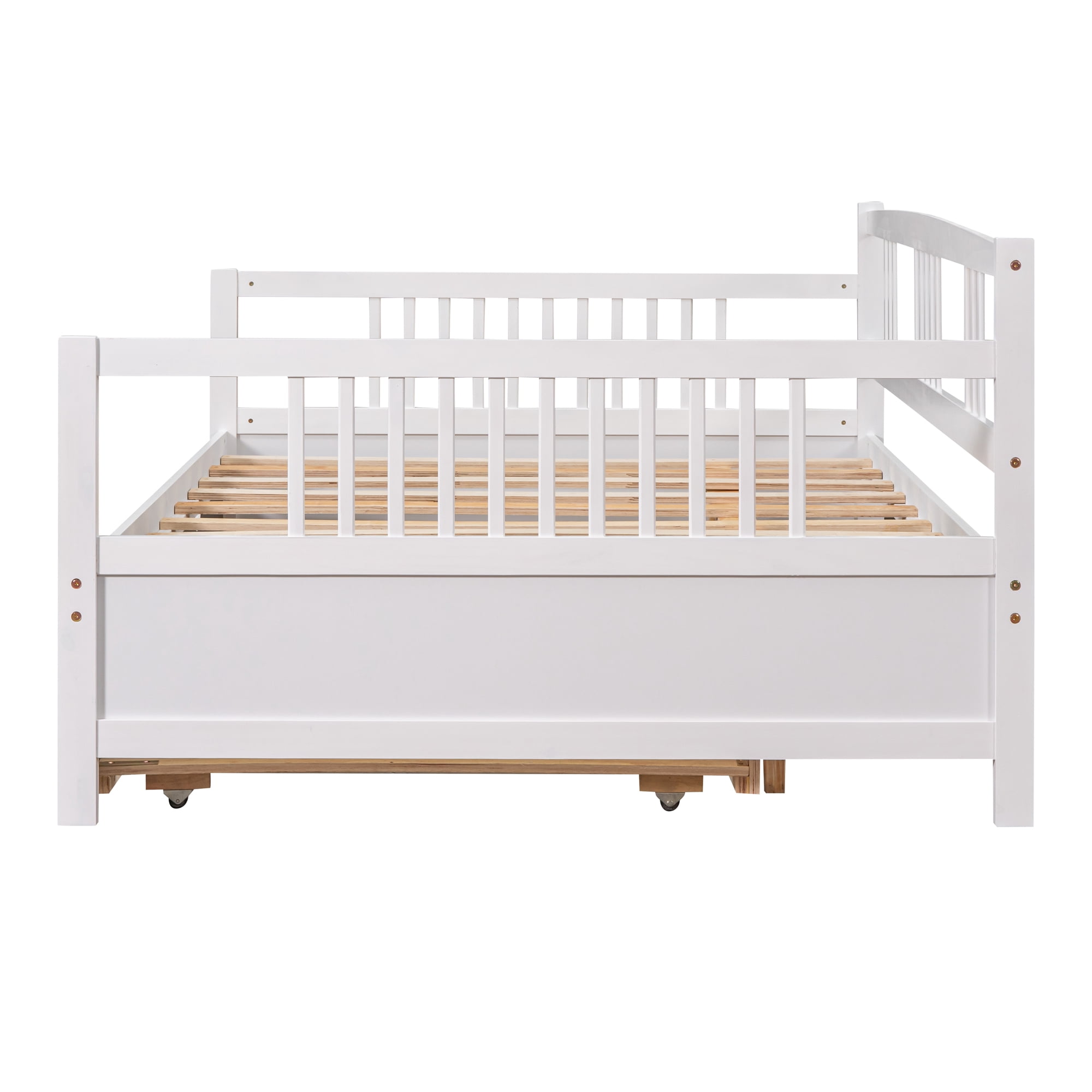 Sailvan Full Size Daybed Wood Bed with Twin Size Trundle