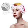 thumbnail image 4 of Kdxio Donut Print Shower Cap for Women,Elastic and Reusable,Double Waterproof Layers Bathing Hat, 4 of 9