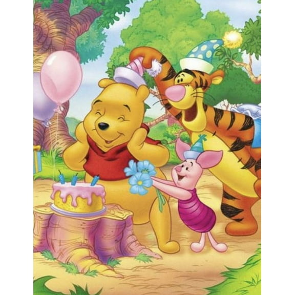 Winnie the Pooh DIY 5D Diamond Art Painting Kits Diamond Art Kit Full Drill Round for Crafts Wall Decor Gift (12X16in)