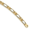 thumbnail image 1 of 14k Yellow and White Gold Two Tone 8.5in Men's Link Bracelet - with Secure Lobster Lock Clasp 8.5" (Width = 7mm ), 1 of 4