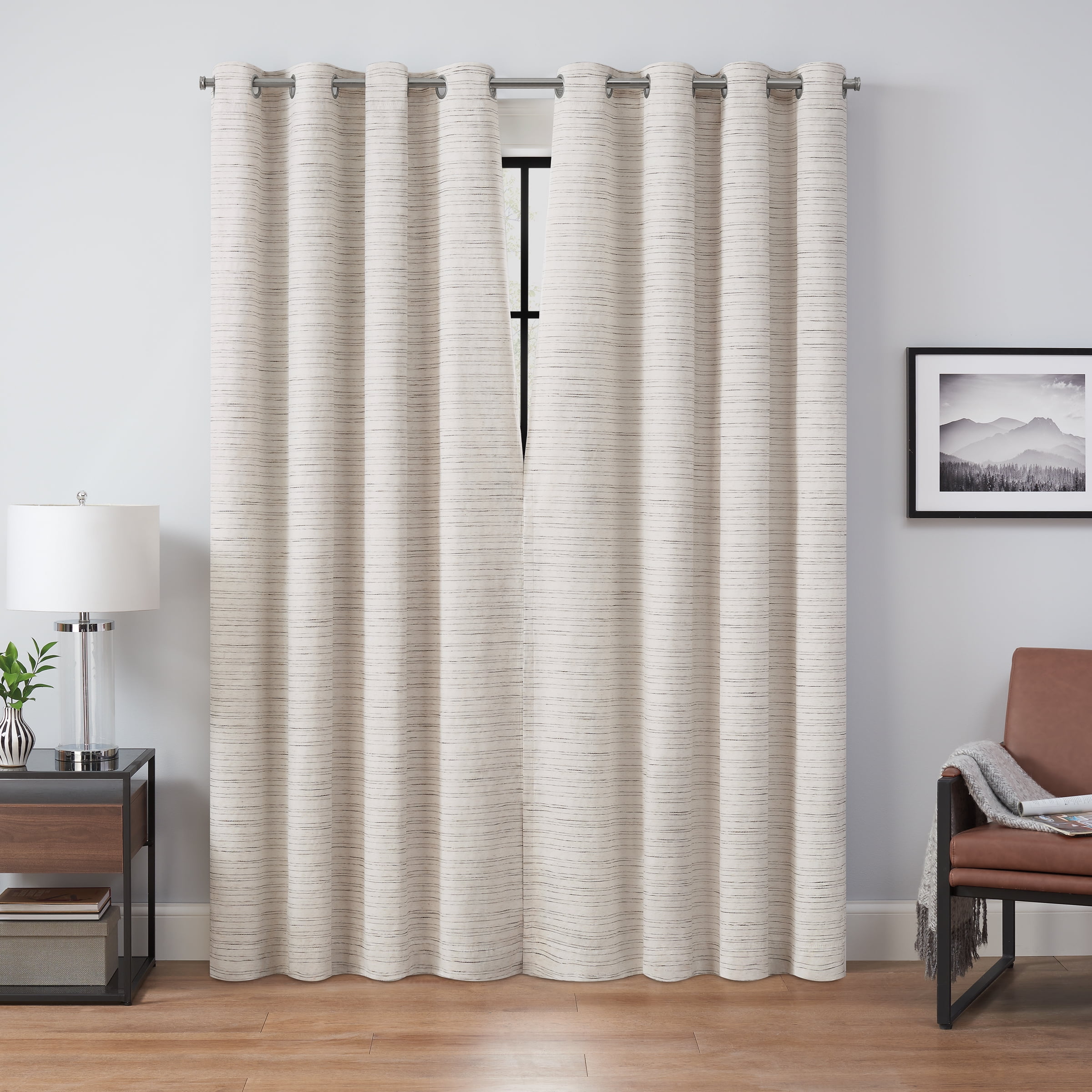 Eclipse Branson Magnitech 100% Blackout Curtain Panel, Magnetic Closure, Grommet Panel, 84 x 50 in, Ivory