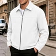 thumbnail image 5 of Men's Corduroy Jacket Lapel Collar Full Zip Up Long Sleeve Casual Coat Classic Textured Outerwear with Pockets, 5 of 9