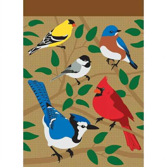 Magnolia Garden Flags M010002 13 x 18 in. 5 Songbirds Burlap Garden Flag