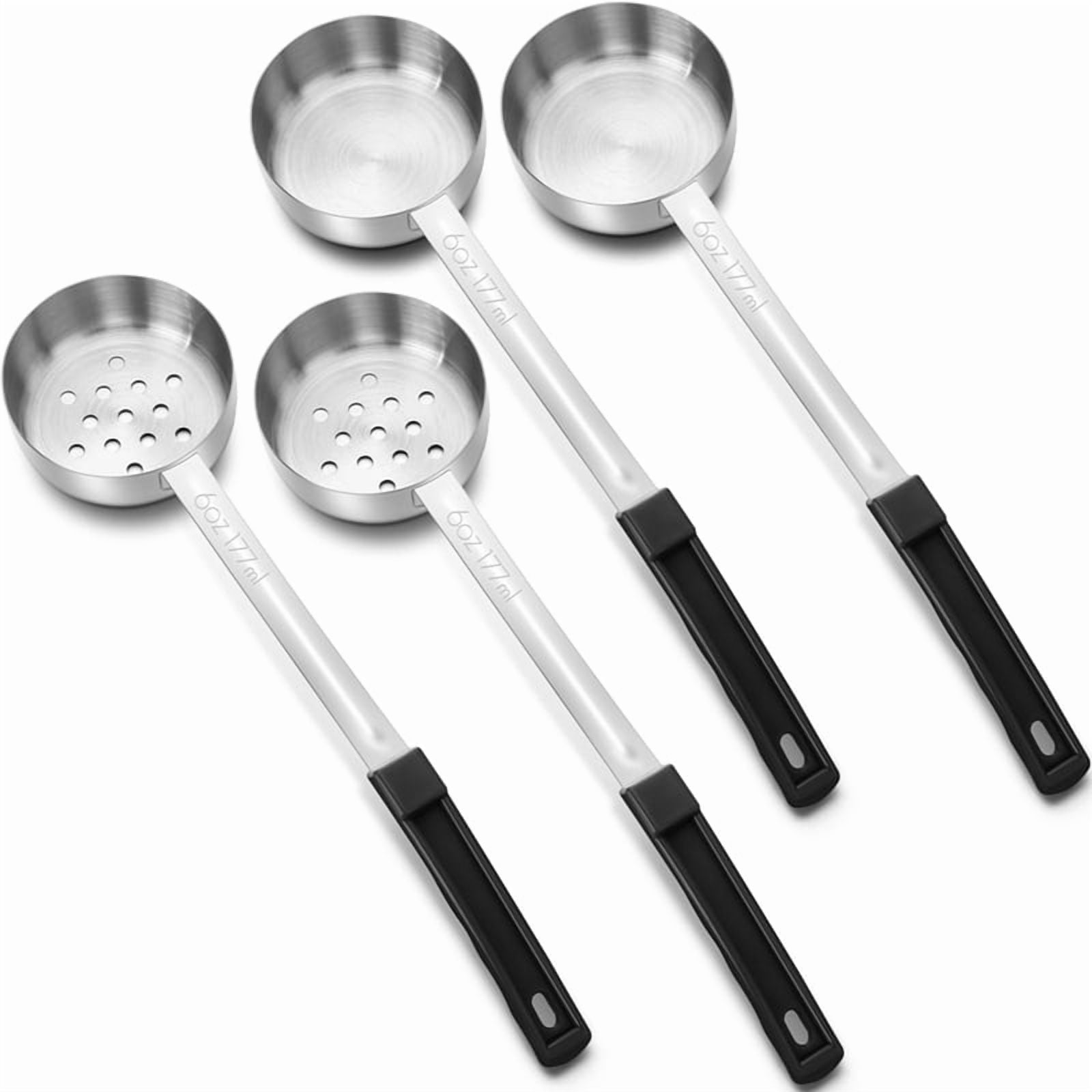 Met Lux 4 Oz Stainless Steel Spoodle - Solid, With Green Handle - 1 ...