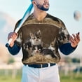 thumbnail image 5 of Hirioo Cat Family for Men's Baseball T-shirt Shirts Short Sleeve Casual Summer Button Stretch T Shirts,Size S-4XL-Medium, 5 of 7