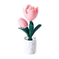 thumbnail image 2 of Lámpara de escritorio con forma de flor, lámpara de mesita de noche, adorno de escritorio, luz blanca cálida, funciona con pilas. Tulipán, 2 of 8