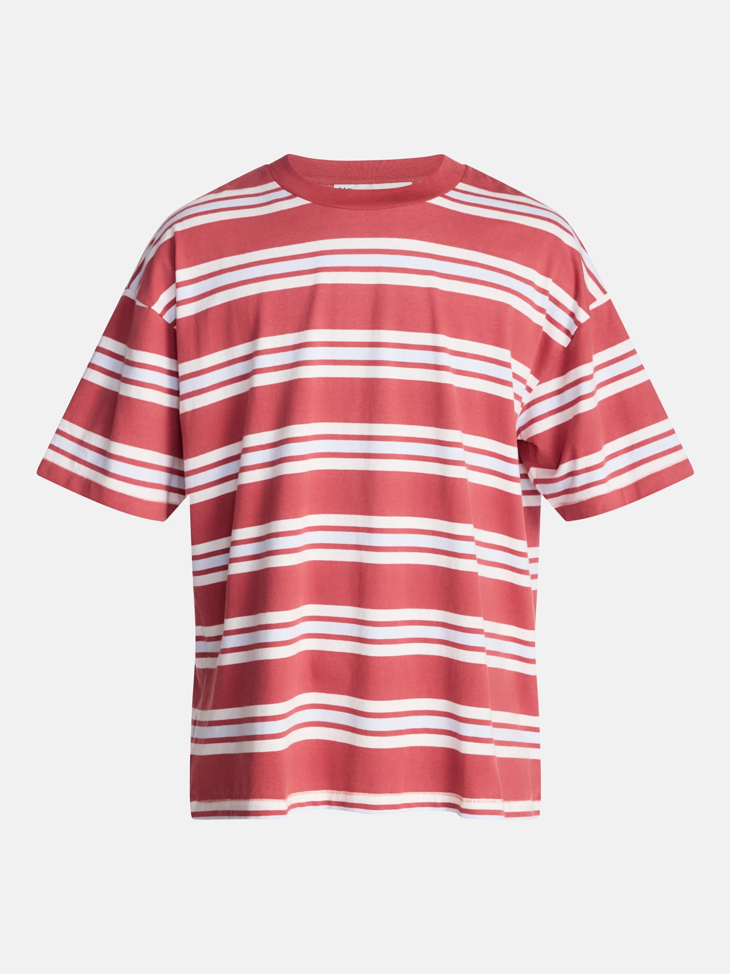 No Boundaries Stripe Pattern Tee with Short Sleeves, Men's XS-4XLT
