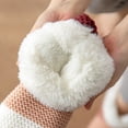 thumbnail image 3 of Xfvqtps Womens Fluffy Socks Crochet Plush Lining Short Carpet Socks Color Blocking Thickened Skin Touch Premium Comfort Soft Cozy Insulation Home Bedroom Floor Warm Winter Fuzzy Socks Khaki, 3 of 5