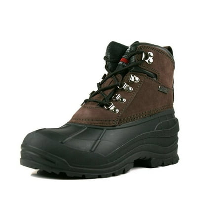 OwnShoe Mens Leather Waterproof Insulated Snow Duck Boots