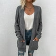 thumbnail image 1 of Tralilbee Women's Long Sleeve Cardigan Twist Cardigan Mid-length Twisted Rope Cardigan Sweater, 1 of 2
