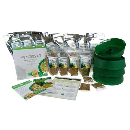 Deluxe Sprouting Starter Kit w/ 12 Lbs Organic Seed - Grow Sprouts: 3 ...
