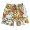 thumbnail image 3 of Uemuo Ducks and Flowers Pattern Men's Swim Trunks Hawaiian Beach Bathing Suit Swimsuits Beach Quick-Dry Shorts with Pockets-3X-Large, 3 of 9