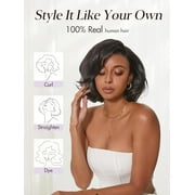 LUVME Nature Max Silky Blunt Cut 12 Bob Glueless Ear-to-ear 13x4 HD Lace Front Wig Pre-Cut Lace Flexi-Fit Drawstring Cap