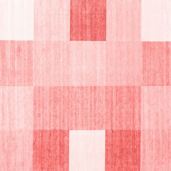 Ahgly Company Indoor Square Checkered Red Modern Area Rugs, 8' Square
