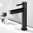thumbnail image 2 of Grifo de baño, grifo de lavabo individual de acero inoxidable negro, confiabilidad excepcional, 2 of 8