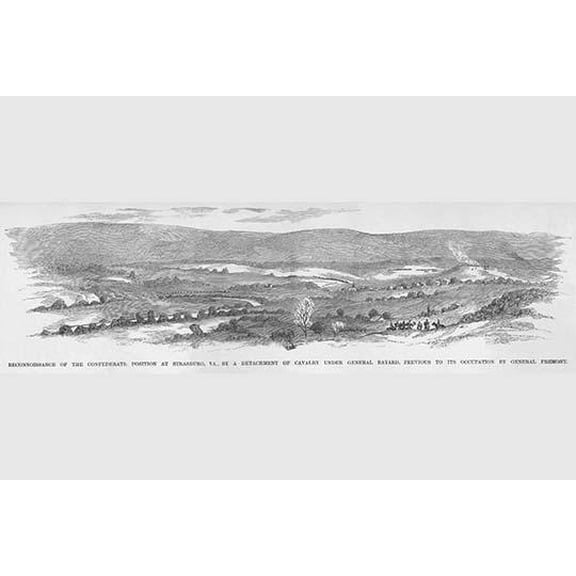 General Fremont's Reconnaissance team surveys Strasburg, Virginia-Fine Art Canvas Print (20" x 30")