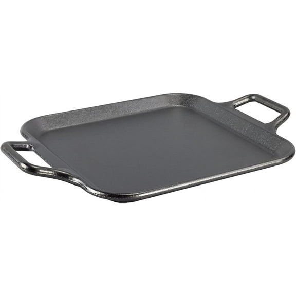 YANGLI BOLD 12-Inch Seasoned Cast Iron Square Griddle | Loop Handles, Design-Forward Cookware, Even Heating Surface