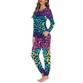 thumbnail image 2 of Suhoaziia Nightwear for Women Plus Size Comfortable Pajamas Top and Pants Size 5XL,Fashion Skin Friendly 2-Pack Suit with Pocket Holiday Colorful Leopard Print PJ's Set, 2 of 4