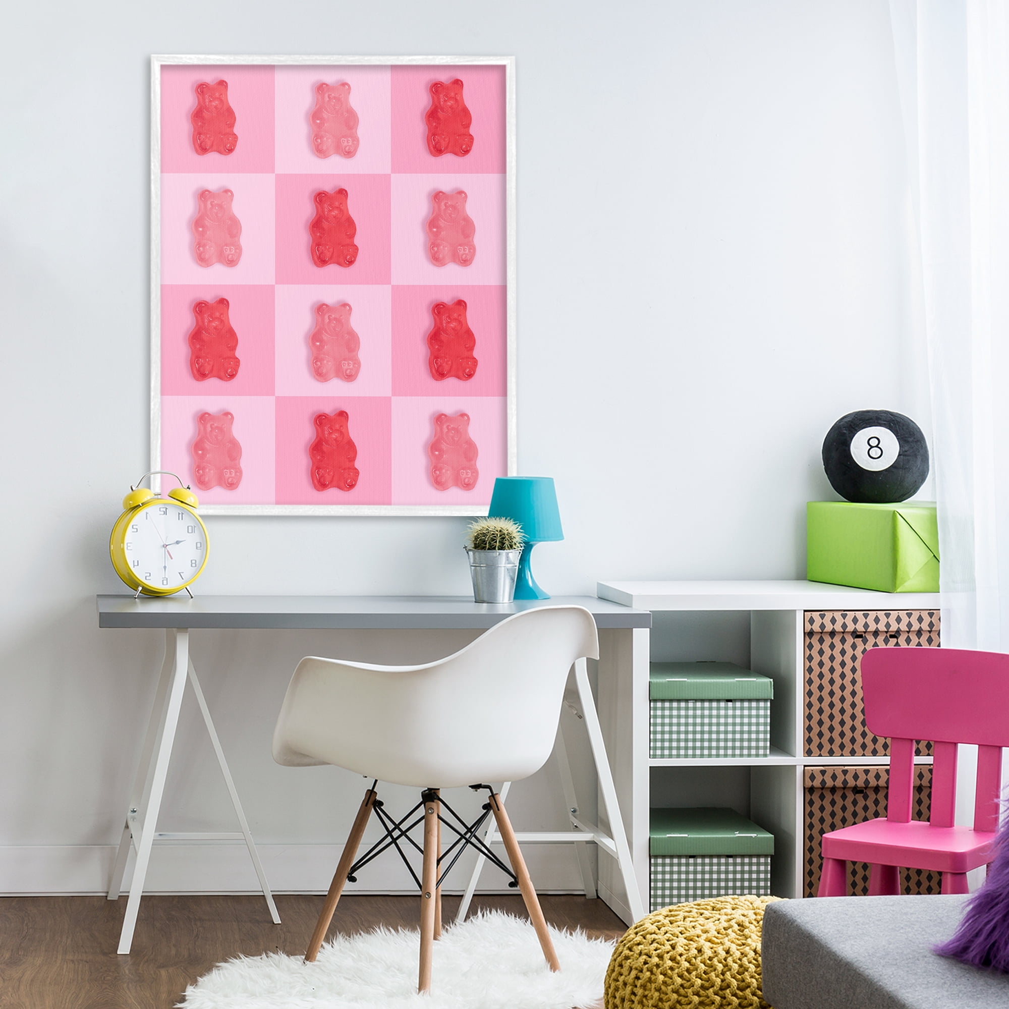 Stupell Industries Pink & Red Candy Bears White Framed Giclee Art, design by LISH Creative