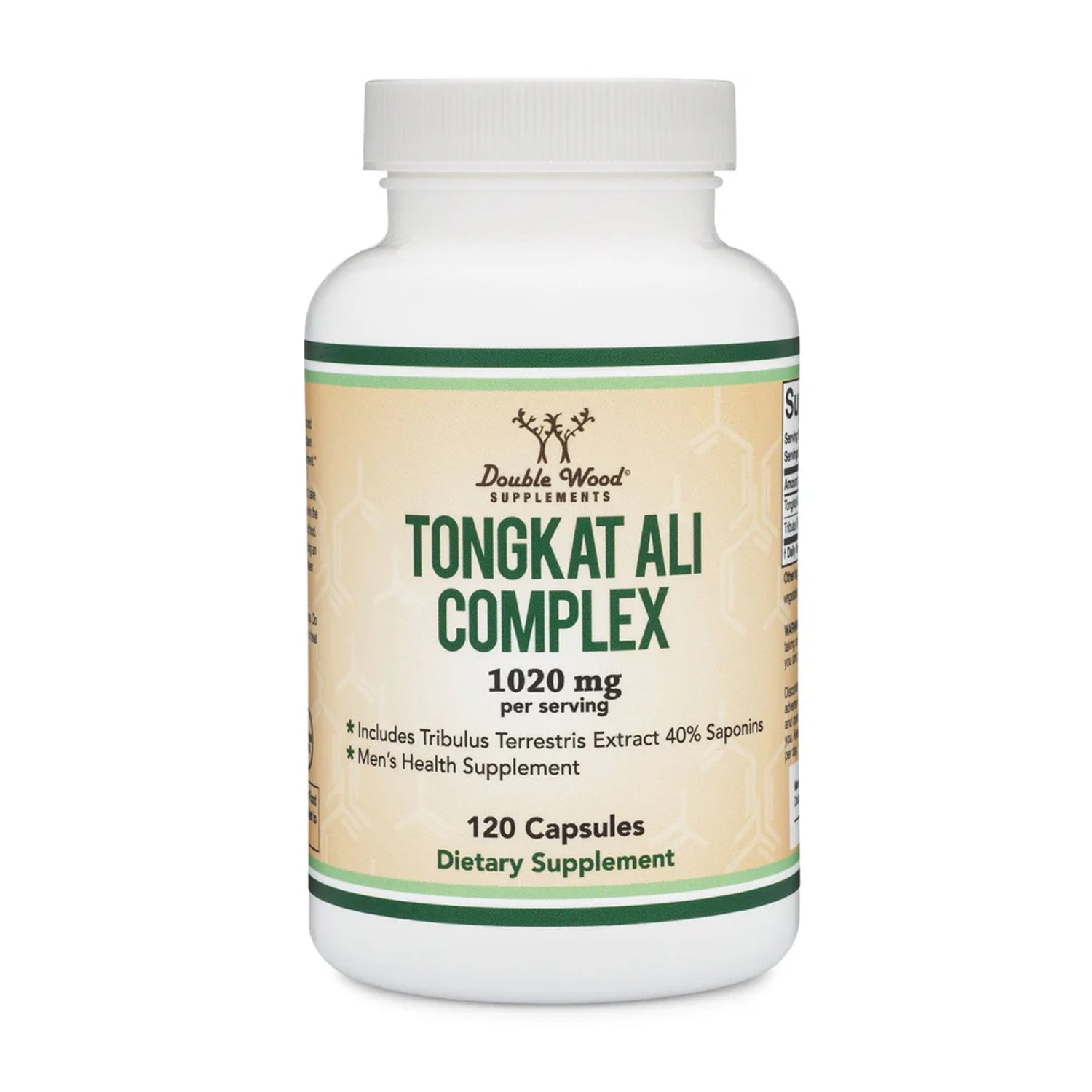 Tongkat Ali Extract 200 to 1 (Longjack) Eurycoma Longifolia, 1020mg per Serving, 120 Capsules - Natural Testosterone Supplement and Libido Booster, with 20mg Tribulus Terrestris by Double Wood