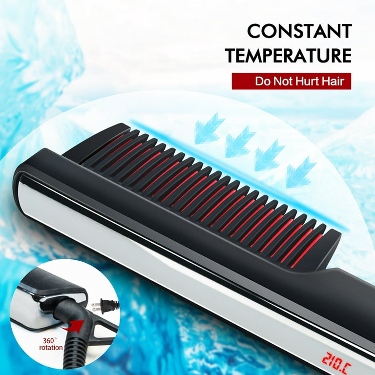 LED Display Negative Ion Hair Straightener Brush Hair Straightening Comb  Women Men Styling Comb 