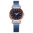 thumbnail image 1 of Reloj con esfera redonda y correa de aleación de moda para mujer, reloj magnético de cuarzo informal (azul), 1 of 2