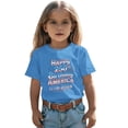 thumbnail image 5 of USA 250th Anniversary Shirt Kids Casual Short Sleeve Graphic T Shirt for Boys and Girls Crewneck Tee with Stars and Stripes Prints Light Blue 2 Years-3 Years, 5 of 6
