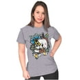 thumbnail image 3 of No Pain No Gain Skull Dagger Tattoo Womens Slim Fit Graphic Tee Brisco Brands X, 3 of 5