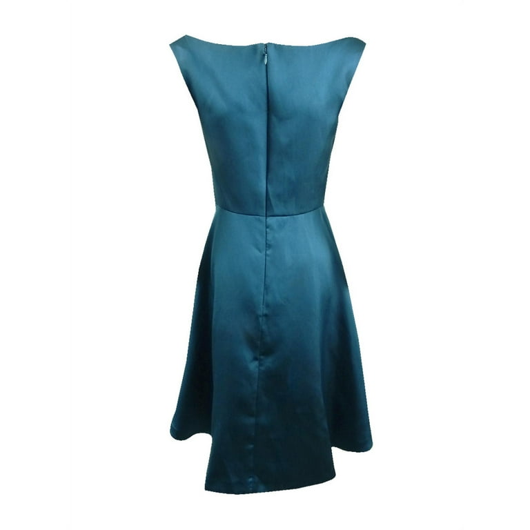 Kay Unger Women s Embroidered Sequin Fit Flare Dress 8 Green
