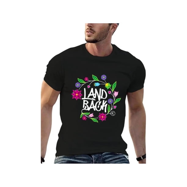 Camiseta informal de algodón con estampado floral ojibwe de LocalLand, 180 g, para hombre y mujer, ideal como regalo para papá, mamá y amigos.