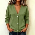 thumbnail image 6 of Cardigan Sweatshirt for Women Long Sleeve Button Front Open Front Lightweight Loose Fit Daily Outerwear with Pockets, 6 of 8