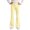 Yellow, variant on Girls Solid Color Stretchy Elastic Waist 7/8 Flare Pants with Ruffle Hem for Daily Wear 5-16 Years