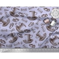 thumbnail image 2 of Soimoi polyester Crepe Fabric Burger,Cookies & Cups Print Sewing Fabric Yard 52 Inch Wide, 2 of 3