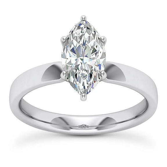 Meryn Jewel 14K White Gold Plated 1.7 Ct Marquise Cut Diamond Engagement Ring - Exquisite Lab Created Engagement Ring for Women - Dazzling Proposal Ring - Great Gift for Teen Her or Loved Ones