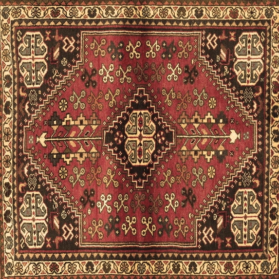 Ahgly Company Indoor Square Persian Brown Traditional Area Rugs, 5' Square